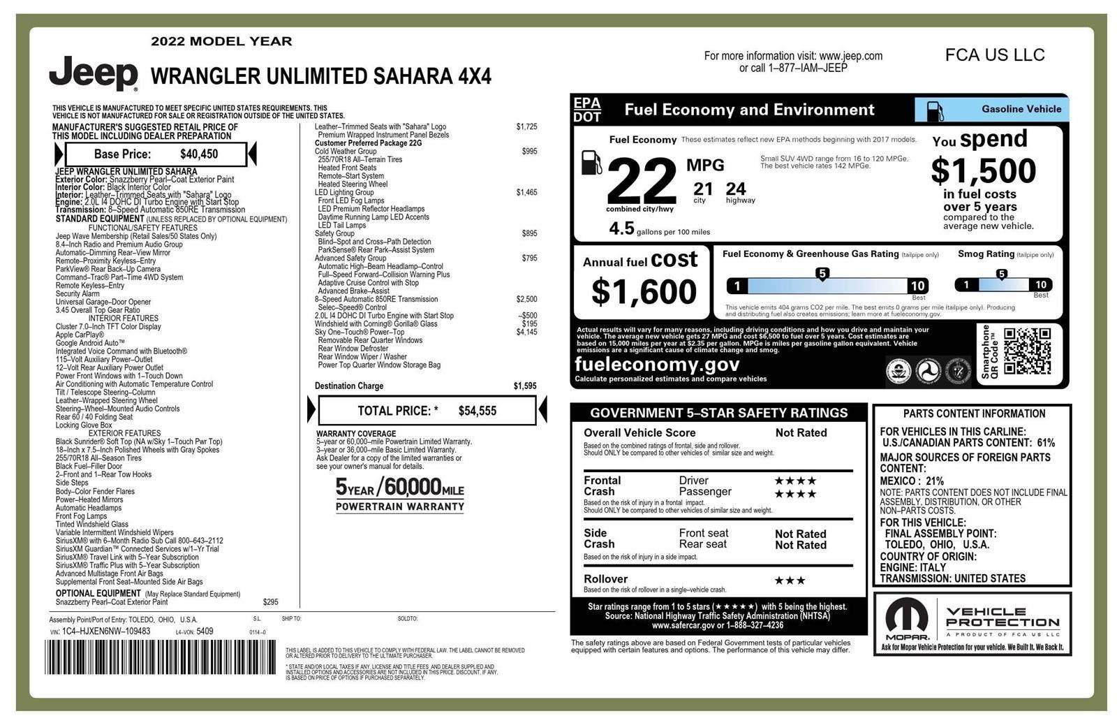 2022 Jeep Wrangler Unlimited Sahara